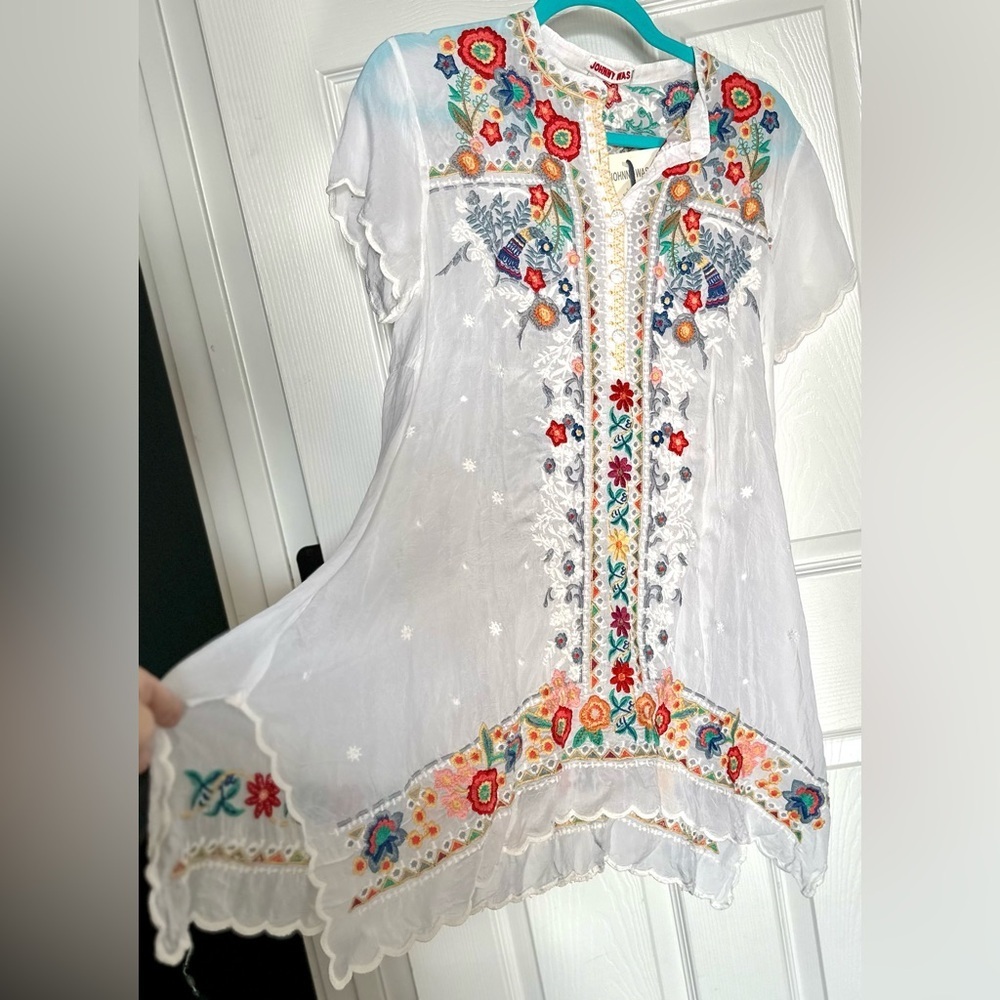 RARE SOLD OUT Johnny Was Mikones Embroidered Boho Tunic NWT XS